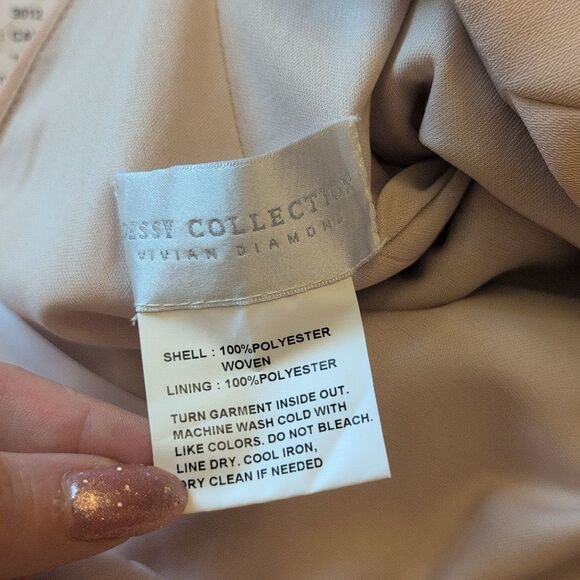 NWT Dessy Collection Off-Shoulder Light Pink Maxi Dress 3012 Cross Back Size 10 - Picture 12 of 15